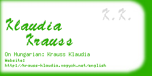 klaudia krauss business card